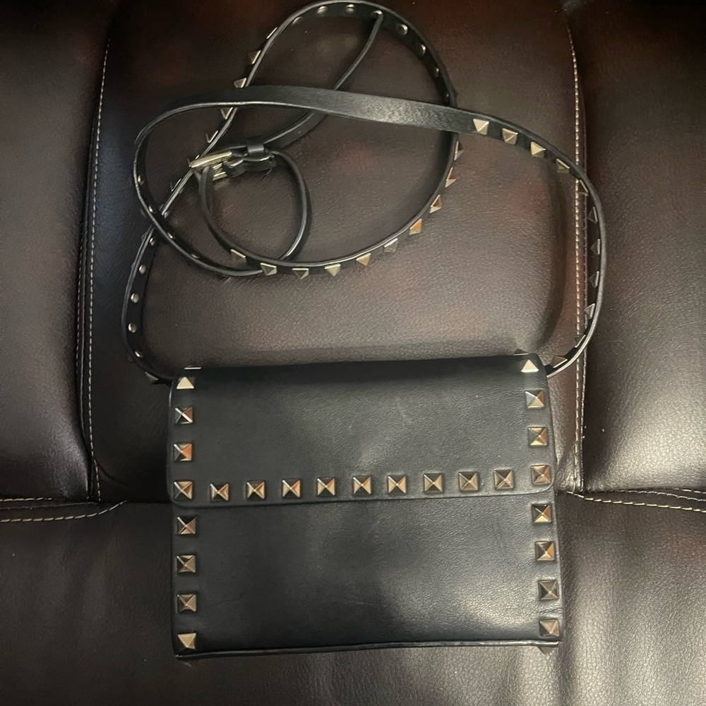 Valentino Garavani Rockstud leather Black Studded Crossbody Bag